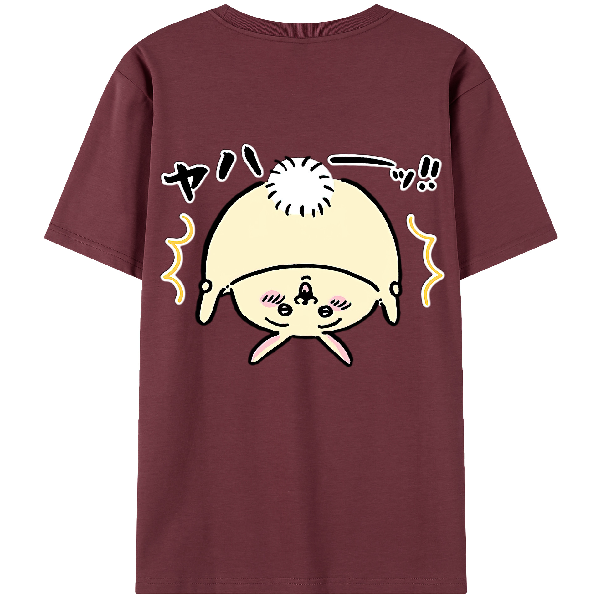 （画像用） ちいかわ うさぎ Chii-kawa usagi 綿100％半袖Tシャツ（背面プリント）